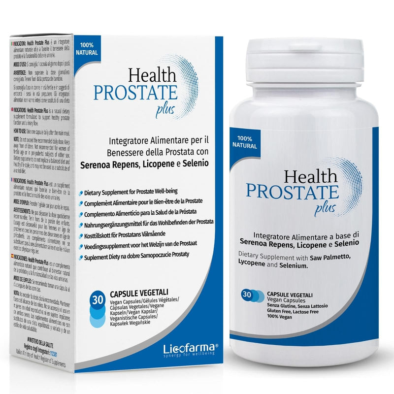 [Australia] - Health Prostate Plus - dietary supplement for prostate and urinary tract with Serenoa Repens, lycopene and selenium - pack of 30 vegetable capsules (without titanium dioxide and other dyes) 