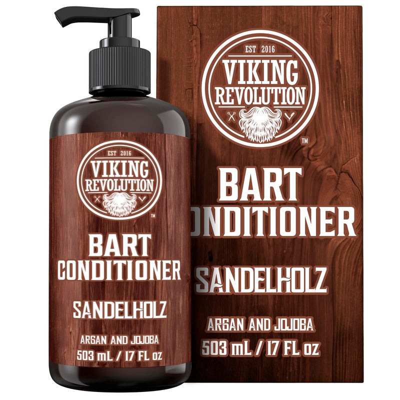 [Australia] - Viking Revolution - Beard Conditioner - Beard Conditioner for Men with Argan Oil & Jojoba Oil - Softening & Strengthening - Sandalwood Fragrance - 500 ml 