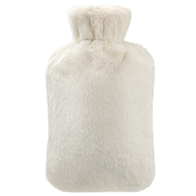 [Australia] - Homealexa hot water bottle with soft cover 2L, premium natural rubber, safe and durable hot water bottle for family A-White 