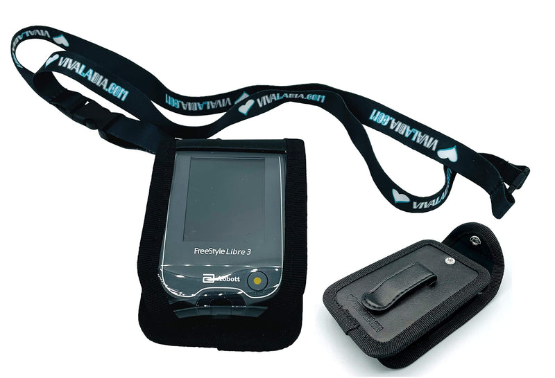 [Australia] - SEWAS Diabetic Care shoulder bag suitable for Freestyle Libre measuring device 3, shoulder bag with belt clip and viewing window, operation in the bag including neck strap 