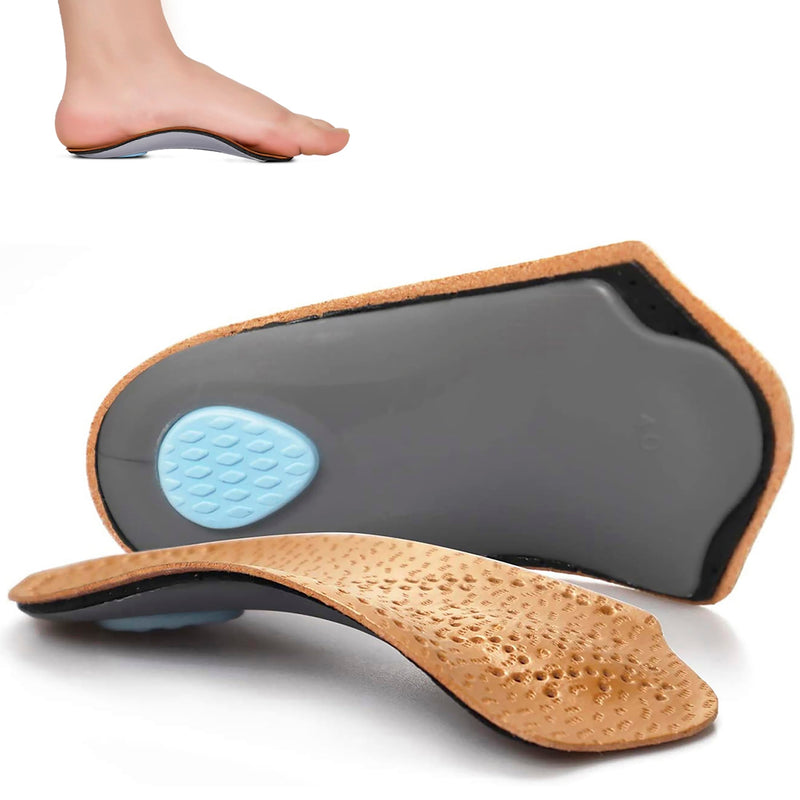 [Australia] - 3/4 Length Orthotic Insoles, Half Plantar Fasciitis Support with Metatarsal Pad Heel Cushion, Foot Shoe Inserts for Women and Men, High Arch Support for Flat Foot, 37/38 S| 37/38 EU 