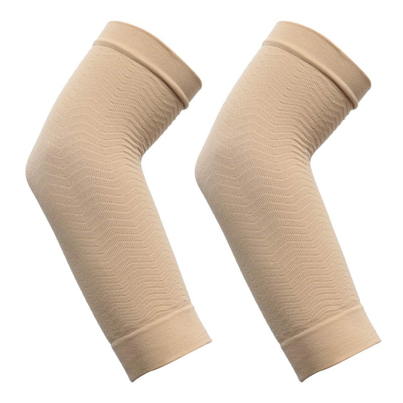 [Australia] - LIOOBO 2 Pairs Compression Arm Sleeves Lymphedema Arm Warmer Shaper Arm Sleeves Arm Socks Arm Cuff Compression Sleeve for Elbow Arm Sleeve 