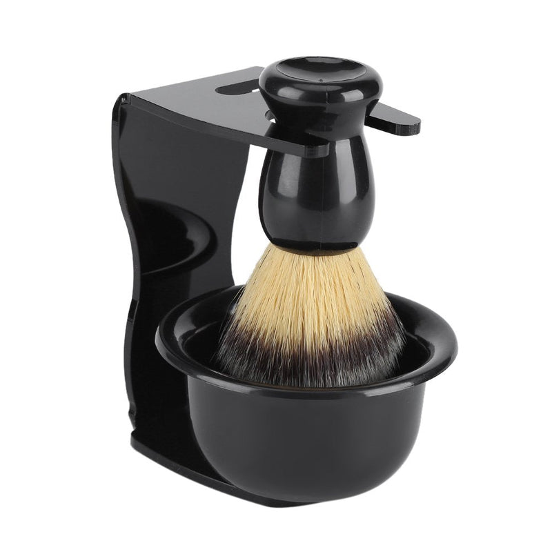 [Australia] - MAGT Shaving Brush Set, 3 Pieces/Set Professional Shaving Brushes with Shaving Bowl Shaving Stand, Men's Shaving Set Facial Cleansing Tool 