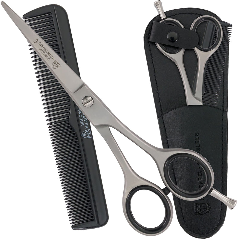 [Australia] - THREE SWORDS - Rustproof professional hair scissors hairdressing scissors in a case, NEW with comb and cloth hair scissors with comb 