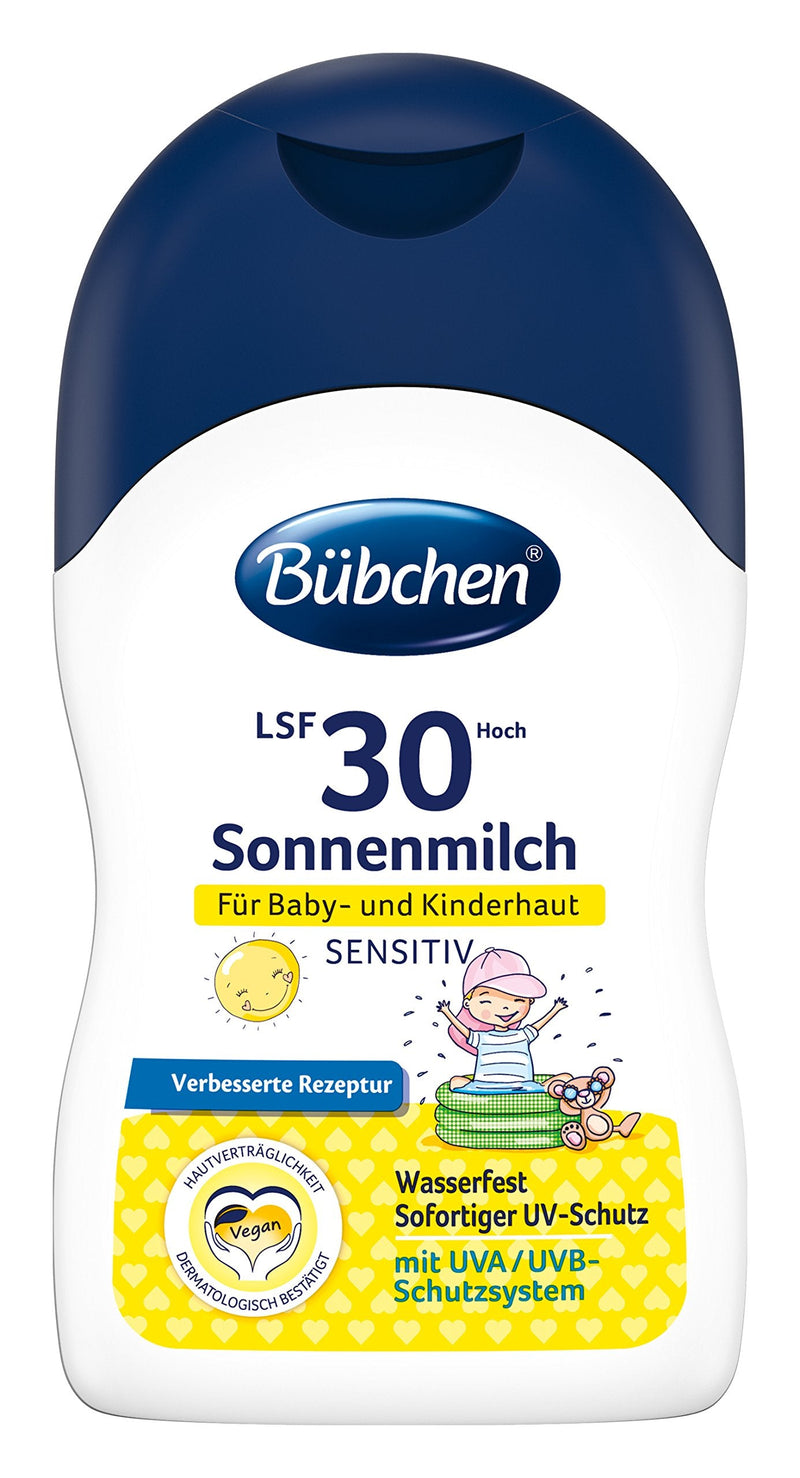 [Australia] - Bübchen Sensitive sun milk SPF 30, waterproof, sun protection for sensitive baby skin, high UV protection for children and babies, quantity: 1 x 150 ml 