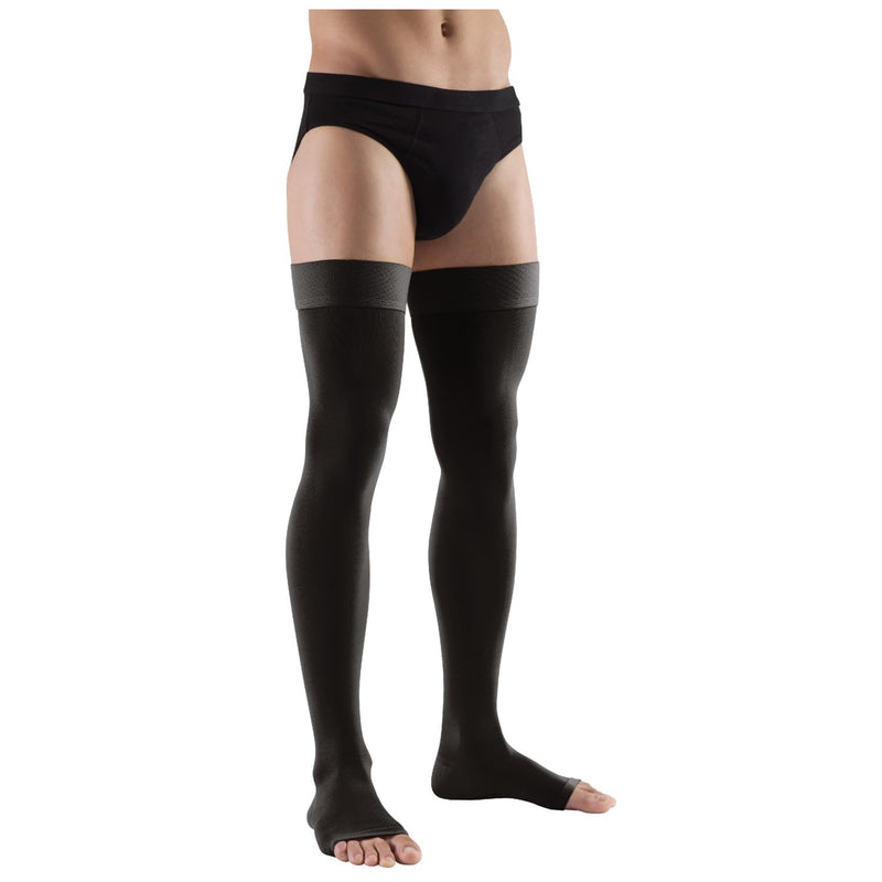 [Australia] - Lauma Medical 23-32 mmHg open toe compression stockings class 2, varicose veins, often swelling in the legs, pain in calves and feet Black Taglia M, Lunga 