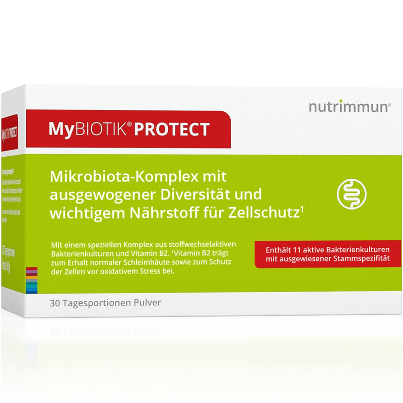 [Australia] - MyBIOTIK®PROTECT I made by nutrimmun I For 30 days I 11 active bacterial cultures I Proven strain specificity I Vitamin B2 I Powder I Vegan I Gluten-free I Lactose-free I Laboratory tested 30 portions (pack of 1) 