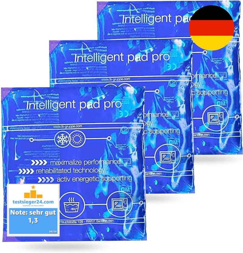 [Australia] - 3 pieces - cooling pads - MADE IN GERMANY - gel blue, 16x16 cm - cool & cold compress - heat pads & cold packs - cooling pads - for wisdom teeth, pain & fever - children & adults 3x pieces 