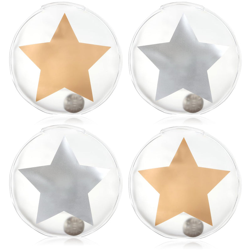 [Australia] - com-four® 4x reusable pocket warmers - hand warmers with star motif - heat pad for cold days and for on the go - heat kink cushion (04 pieces - large star, transparent) 04 pieces - large star, transparent 