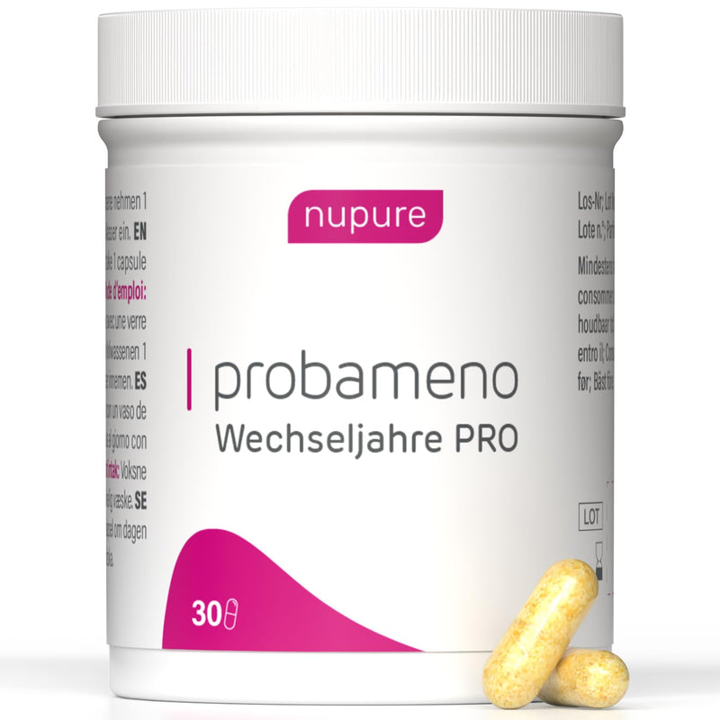 [Australia] - Nupure® Probameno Meno Complex Menopause Capsules 11 in 1 PRO Menopause Support, Formula with Sage, Saffron, 5 Clinically Tested Bacterial Strains, 5 Billion CFU, Vegan, 30 Capsules 