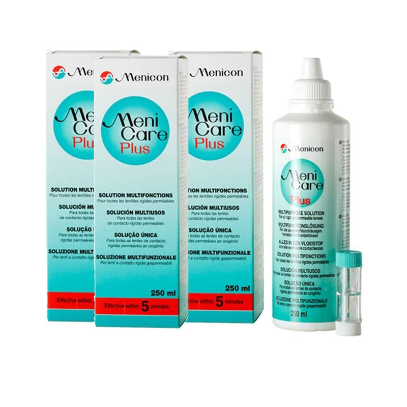 [Australia] - Menicare Contact Lens Cleaning Aid, White, Pack of 3, ZCALMENP250x3, 250 ml (Pack of 3) 