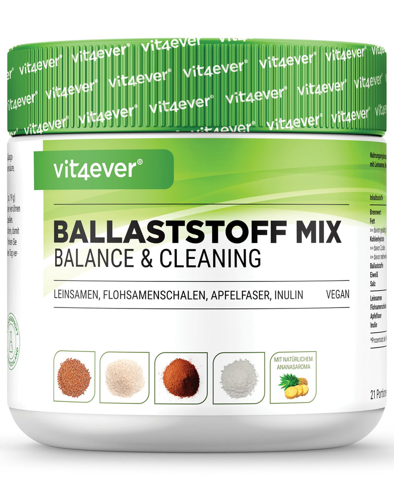 [Australia] - Combination of fiber - 400 g powder with psyllium husk, inulin (prebiotic), apple fiber, linseed - high in fiber - vegan - with natural pineapple flavor - premium quality 