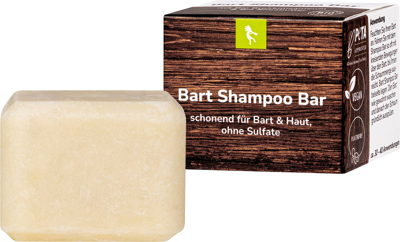 [Australia] - GREENDOOR Beard Shampoo Bar 75g vegan, solid beard shampoo with organic shea butter without sulfates, silicones, plastic, perfectly groomed beard, natural fresh scent, natural cosmetics 