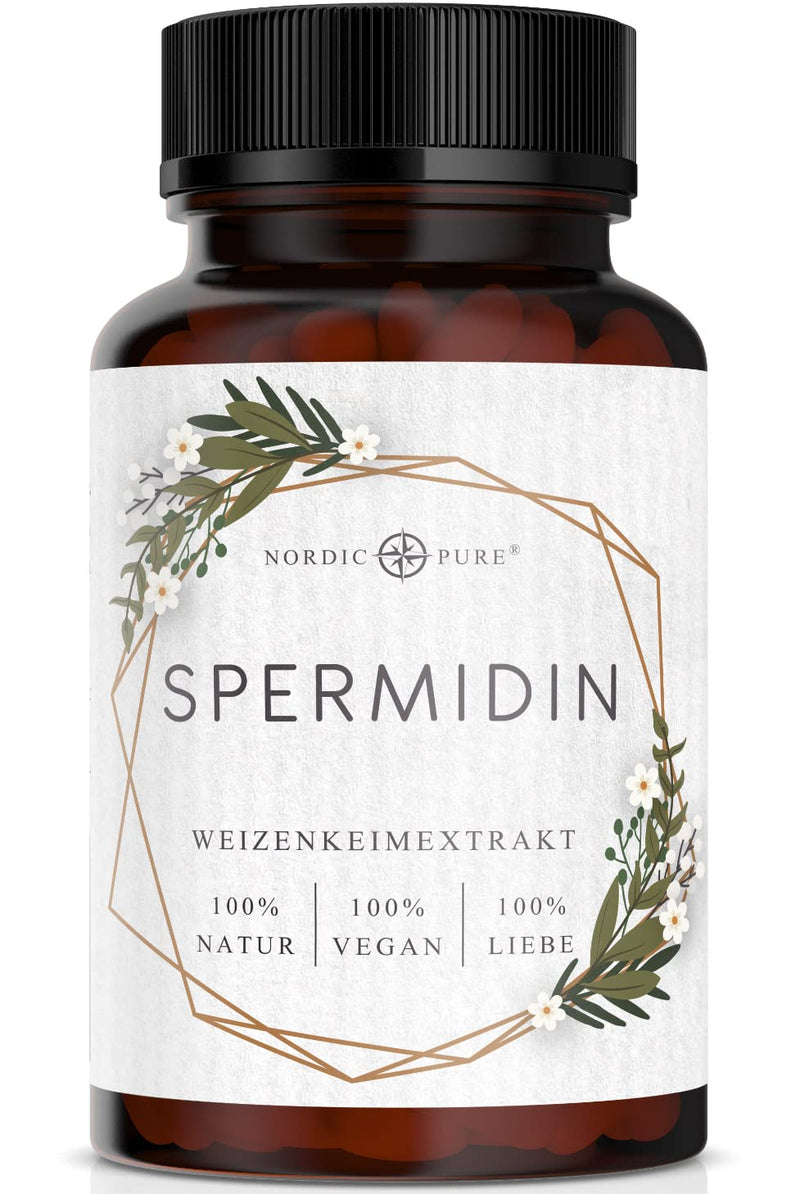 [Australia] - Spermidine capsules high dosage | 5mg per capsule | Natural wheat germ extract with high spermidine content | 90 vegan spermidine capsules | New formula 