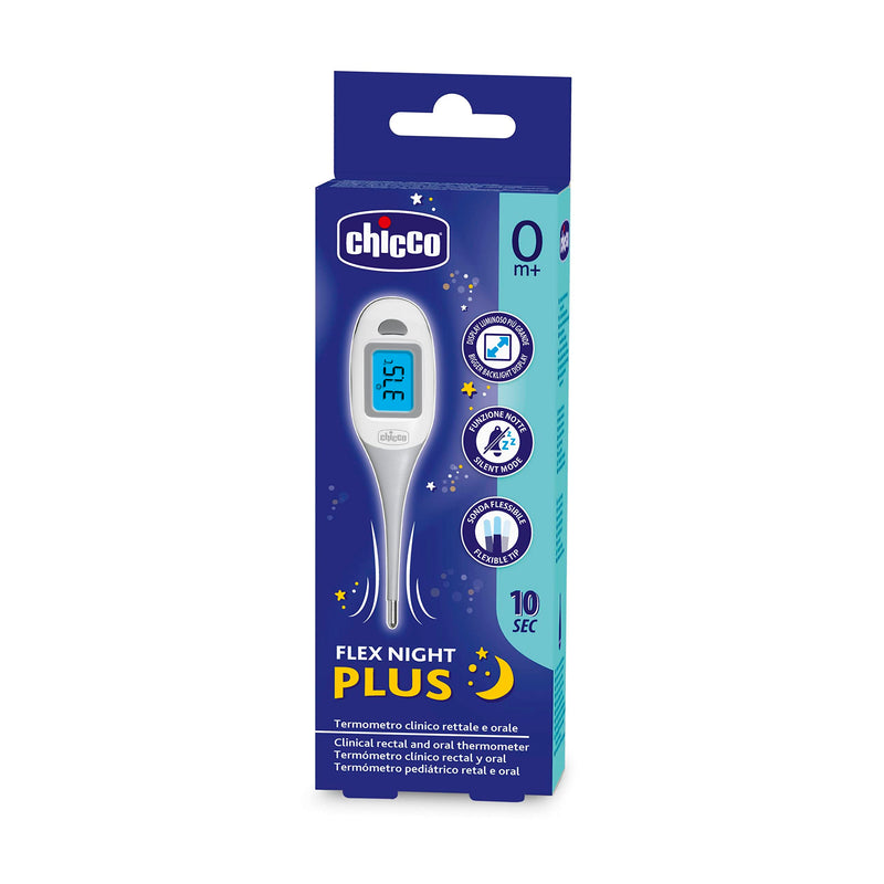 [Australia] - Chicco Flex Night Plus Digital Thermometer, Measure Baby's Body Temperature Gray 
