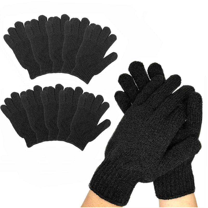 [Australia] - Rainmae Pack of 20 Exfoliating Gloves, Exfoliating Washing Gloves for Body and Face, Dead Skin Remover, Double-Sided Microfiber for Adults (Black) 