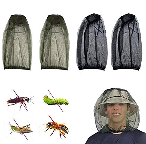 [Australia] - JINXM Pack of 4 Mosquito Head Net Fine Mesh for Beekeeping Outdoor Hiking Camping Fishing 
