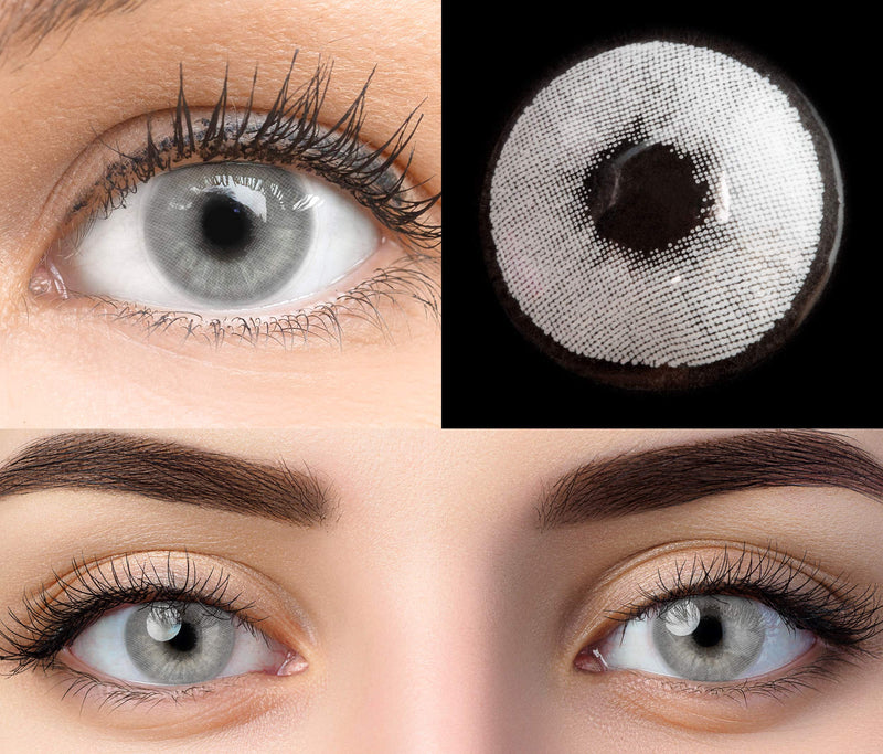 [Australia] - GLAMLENS Pisa Gray Gray + Container | Very opaque natural gray contact lenses colored | colored monthly lenses made of silicone hydrogel | 1 pair (2 pieces) | SLIDE 14.20 | Without power 0.0 diopters 8.6 millimeters 14.20 millimeters 2.0 