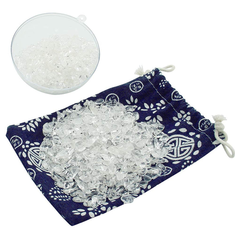 [Australia] - Orientrea 500 grams of rock crystal tumbled stones, mini rock crystal gemstones charging stones granules/mini chips, rock crystal healing stones, packed in a gift box 