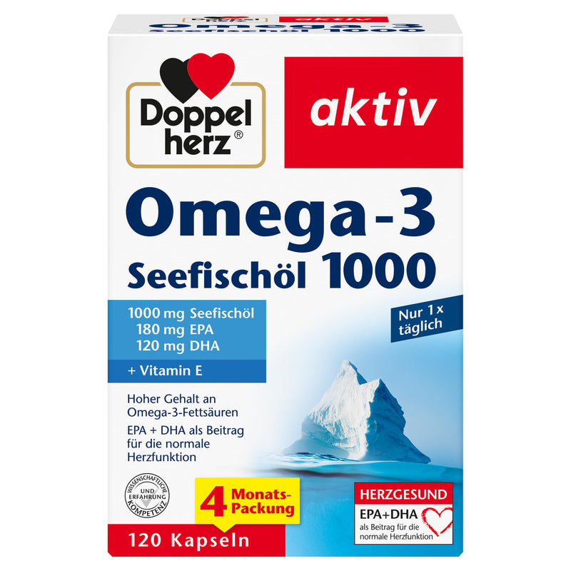 [Australia] - Doppelherz Omega-3 Sea Fish Oil 1000 - EPA & DHA as a contribution to normal heart function - 120 capsules 120 capsules (pack of 1) 
