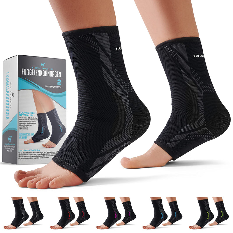 [Australia] - KINETIC EVOLUTION elastic foot bandage for men and women. Ideal for sports such as tennis and running. Adjustable, comfortable and durable, can be used left and right. (L, Black) L 