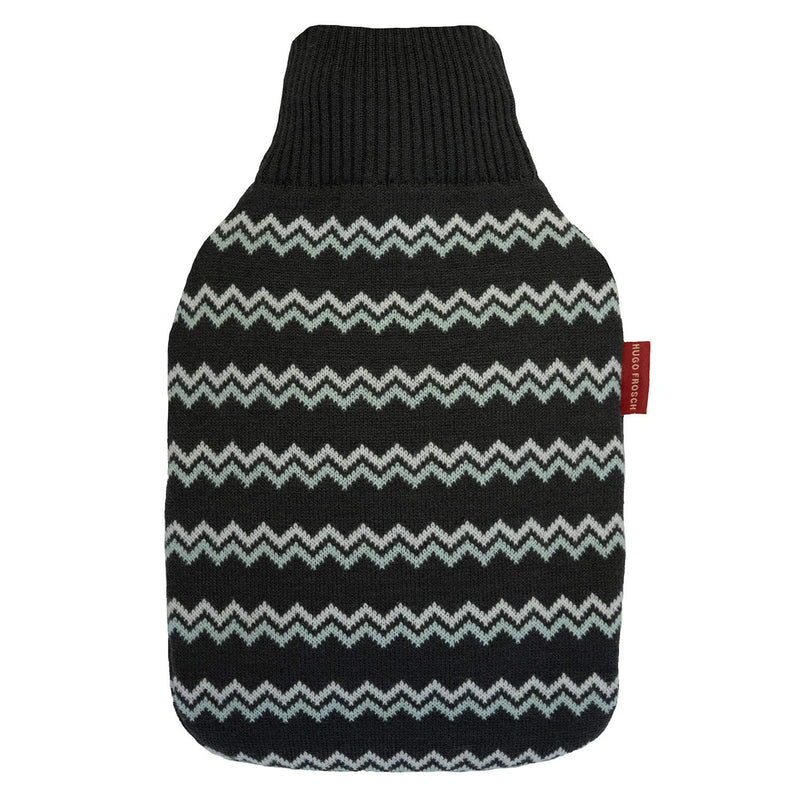 [Australia] - Hugo Frosch hot water bottle classic 1.8 l with zig zag knitted cover 