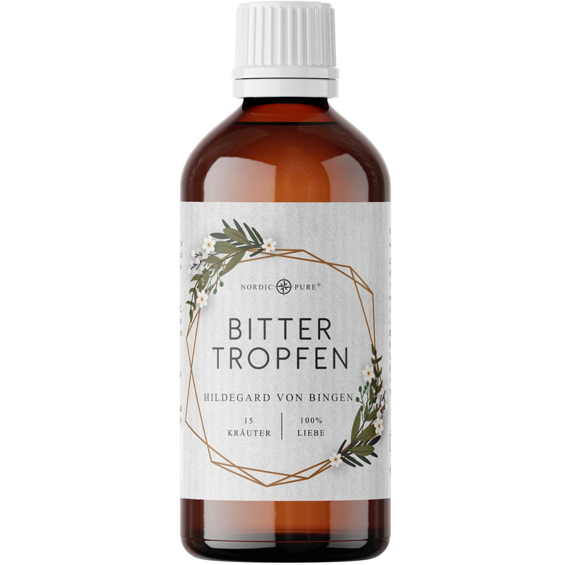 [Australia] - Bitter substances drops with practical dropper closure | 100ml bitter drops according to Hildegard of Bingen | 15 bitter herbs 