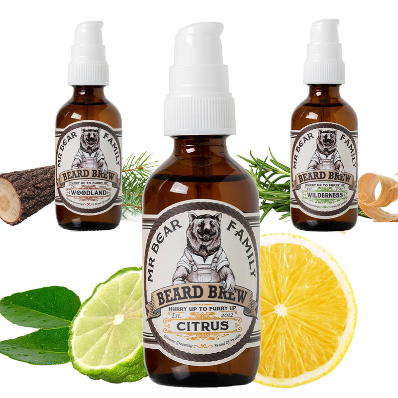 [Australia] - Mr Bear Family Beard Oil Men - Citrus - nourishes and supports beard growth - nutritious beard care oil with jojoba and argan oil - Beard Oil Man - Moisturizer Beard Oil for Men 60ml Citrus 60 ml (pack of 1) 