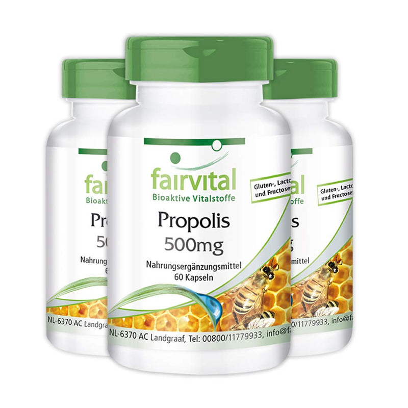 [Australia] - Fairvital | Bee propolis 500mg - 3 x 60 capsules - HIGH DOSE 