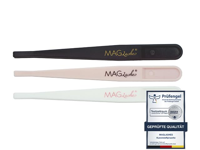 [Australia] - MAGLashes® I Elegant plastic tweezers Plastic tweezers for attaching artificial magnetic eyelashes - set of 3, 12 cm long 
