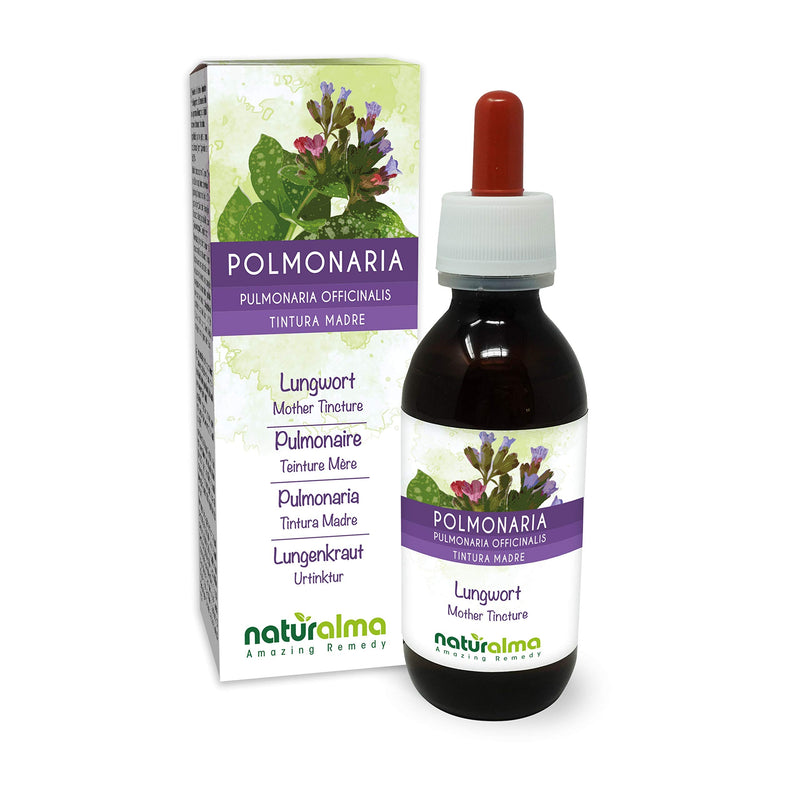 [Australia] - Lungwort (Pulmonaria officinalis) herb with flowers alcohol-free mother tincture Naturalma - liquid extract drops 120 ml - dietary supplement - vegan alcohol-free 120 ml (pack of 1) 