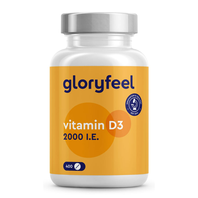 [Australia] - Vitamin D3 2000 IU - 400 tablets (long-term supply) high dosage - The sunshine vitamin for the immune system & bones* - 100% pure cholecalciferol - Laboratory tested & made in Germany without additives 