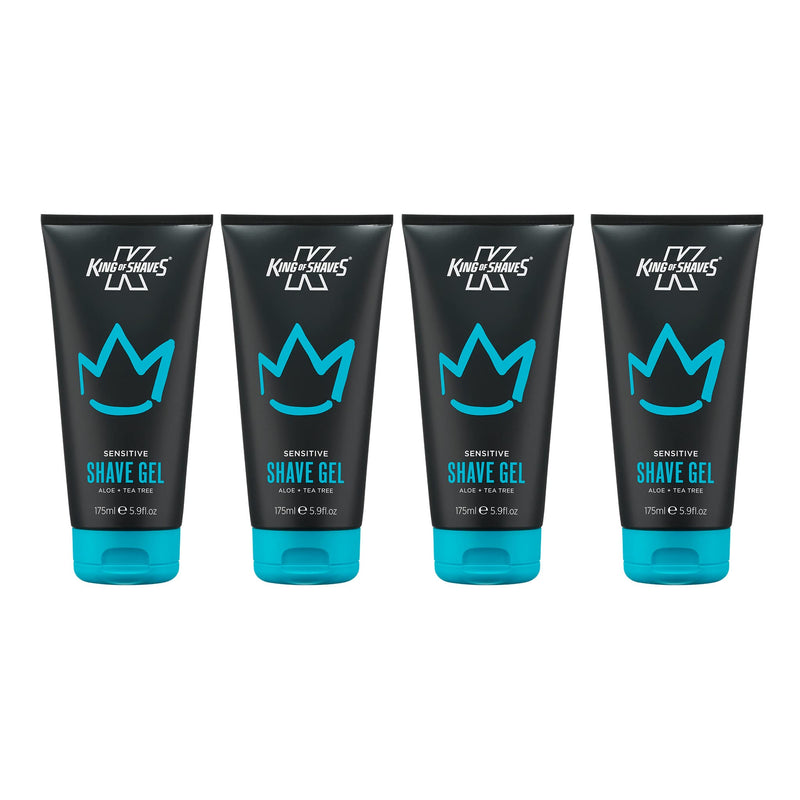 [Australia] - King of Shaves Sensitive Shaving Gel, Low Foam for a Refreshing and Precise Shave 4 x 175ml 175 ml (Pack of 4) 