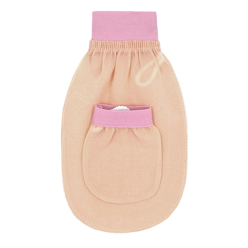 [Australia] - Feel Fine Turkish Exfoliating Glove Set - 100% Natural Plant Silk Hammam Kese for Body Exfoliation for Women & Men, Perfect for Shower, Bath & Spa (Pink & Light Pink) 