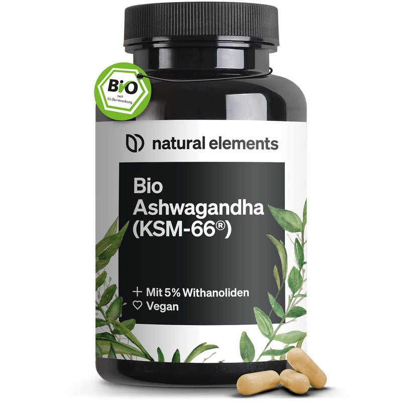 [Australia] - Organic Ashwagandha - KSM-66® premium raw material (180 capsules with above-average range) - original Indian sleepberry - natural, laboratory-tested, vegan, high dosage 