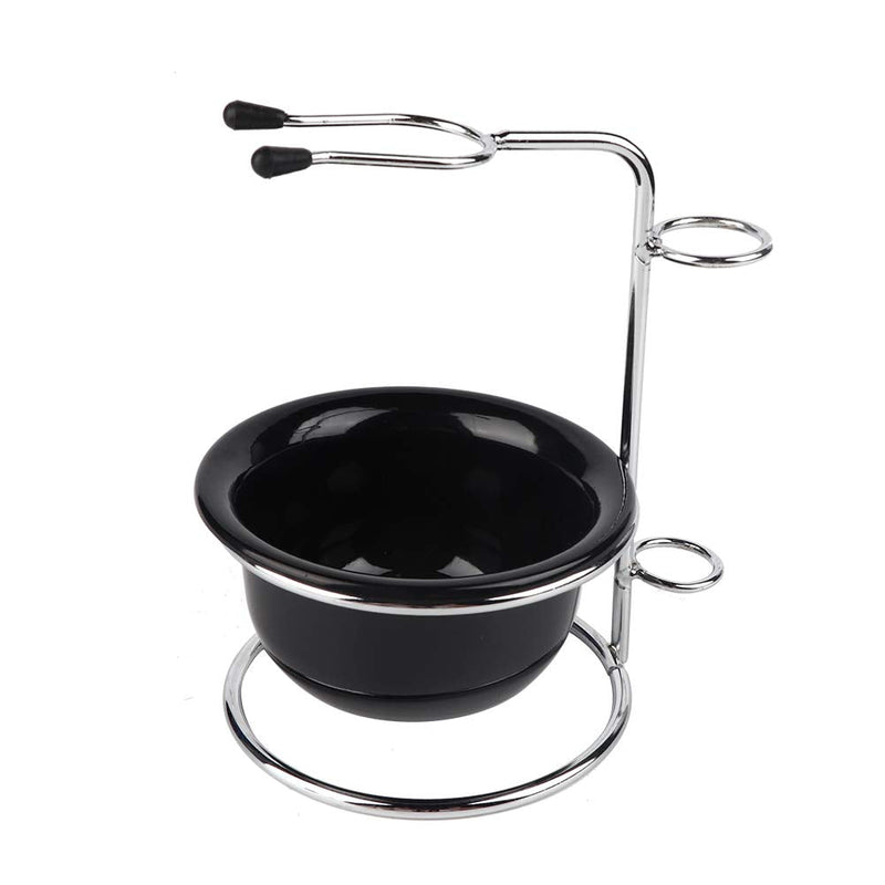 [Australia] - Ftory Shaving Brush Stand, Men's Shaving Set, Stainless Steel Shaving Brush Stand Razor Holder and Black Shaving Bowl for Manual Razors, Shaving Brush, Shaving Bowl 