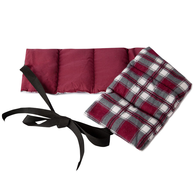 [Australia] - Cherry stone pillow 7-chamber with ribbon, 65x15cm - heat pillow back, grain pillow - 65x15, cherry stone pillow, flannel checkered red cherry stones 