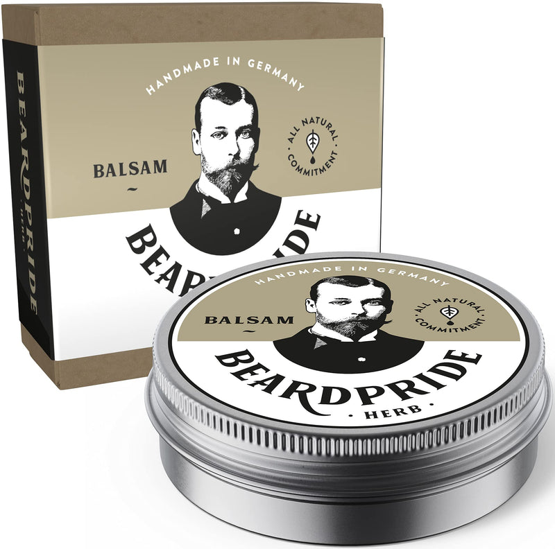 [Australia] - BEARDPRIDE Beard Balm for Men - The Original Beard Balm from the Barbershop - Our Beard Balm is based on natural shea butter and valuable oils - Beard Balm - Gift for Men (55g, Herb) 55g (Pack of 1) 