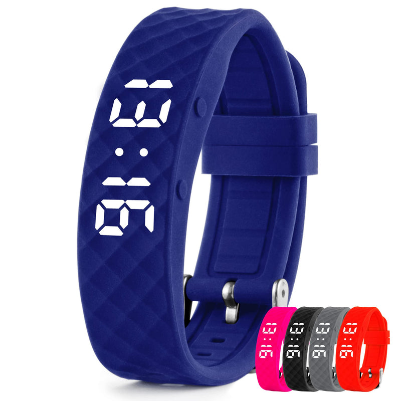 [Australia] - Vibration alarm reminder clock (instructions in German) - up to 10 personal alarms or pill reminders per day (small, blue) small 