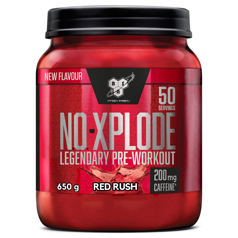 [Australia] - BSN Nutrition N.O.-Xplode pre-workout powder dietary supplement, more energy and concentration with caffeine, amino acids, vitamin C and zinc, Red Rush flavor, 50 servings, 650 g 