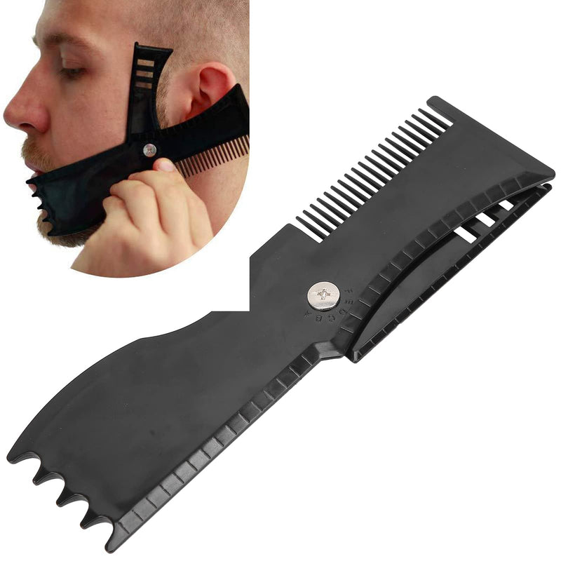 [Australia] - Adjustable Beard Shaping Tool with Comb and Styling Template, Compact Shaving Template, Beard Stencils Beard Grooming Beard Stencil, Men's Beard Shaping Stencil Twisted Beard Styling Tool 
