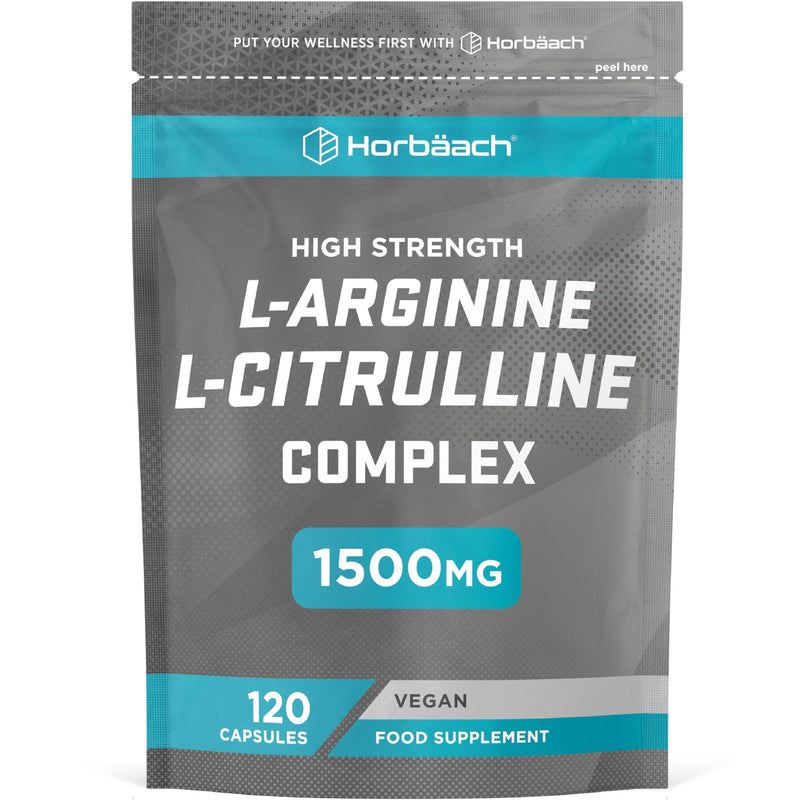 [Australia] - L Arginine Citrulline Capsules High Dose 1500mg | Amino acid complex | 120 vegan capsules | from Horbaach 