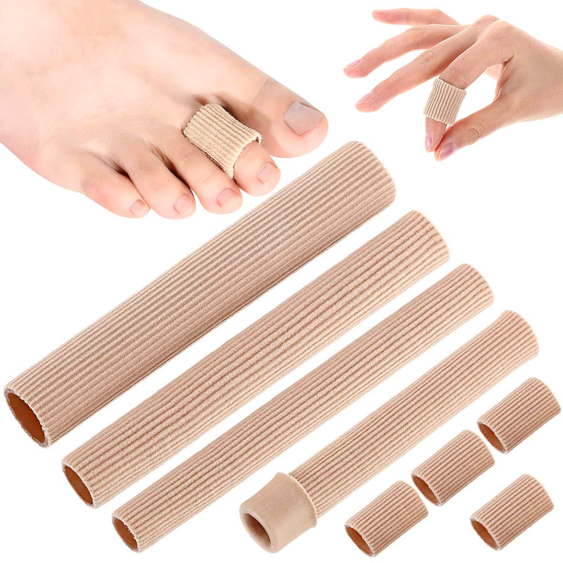 [Australia] - Pack of 4 toe protection, 4 sizes tube bandage, silicone toe protection, toe caps toe separator, toe protection separator, tube bandage pressure protection, for padding the toe cover, corns, calluses (15cm) off-white 