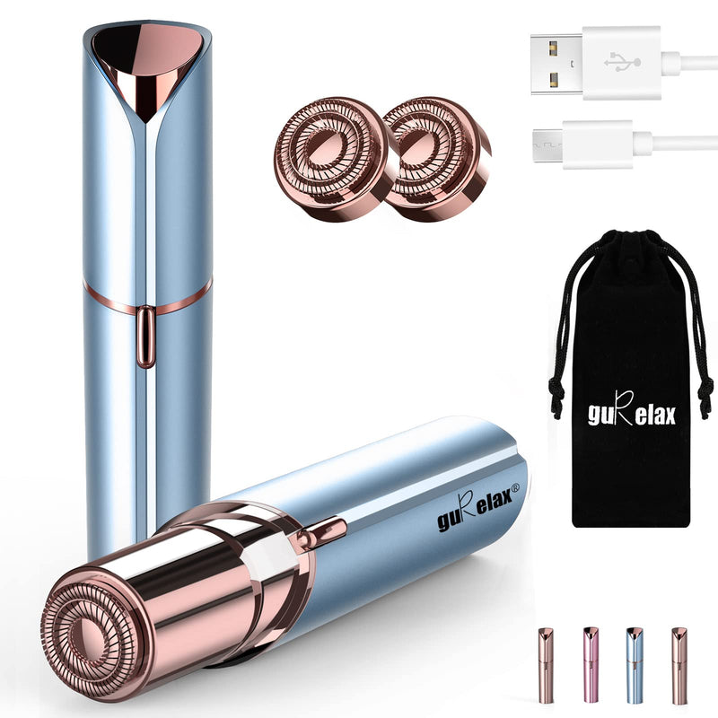 [Australia] - Facial Hair Removal for Women (As Seen on TV), Painless Facial Hair Remover, Rechargeable, Facial Hair Remover 2 x Replacement Heads Included, for Lips, Chin, Arms White Facial Hair Remover 