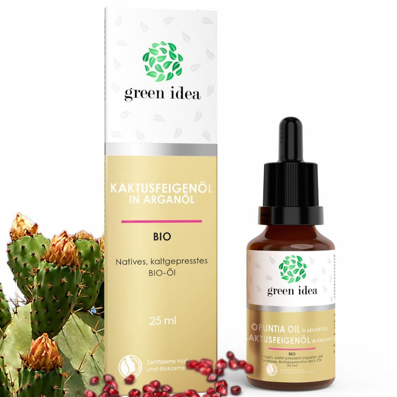 [Australia] - Green idea - Prickly Pear Seed Oil Organic Cold Pressed Facial Oil with Argan Oil Hair Oil - Natural Anti-Aging Facial Oil - Moisture for Face - Antioxidant Protection - Against Dark Circles NaTrue 25 ml 