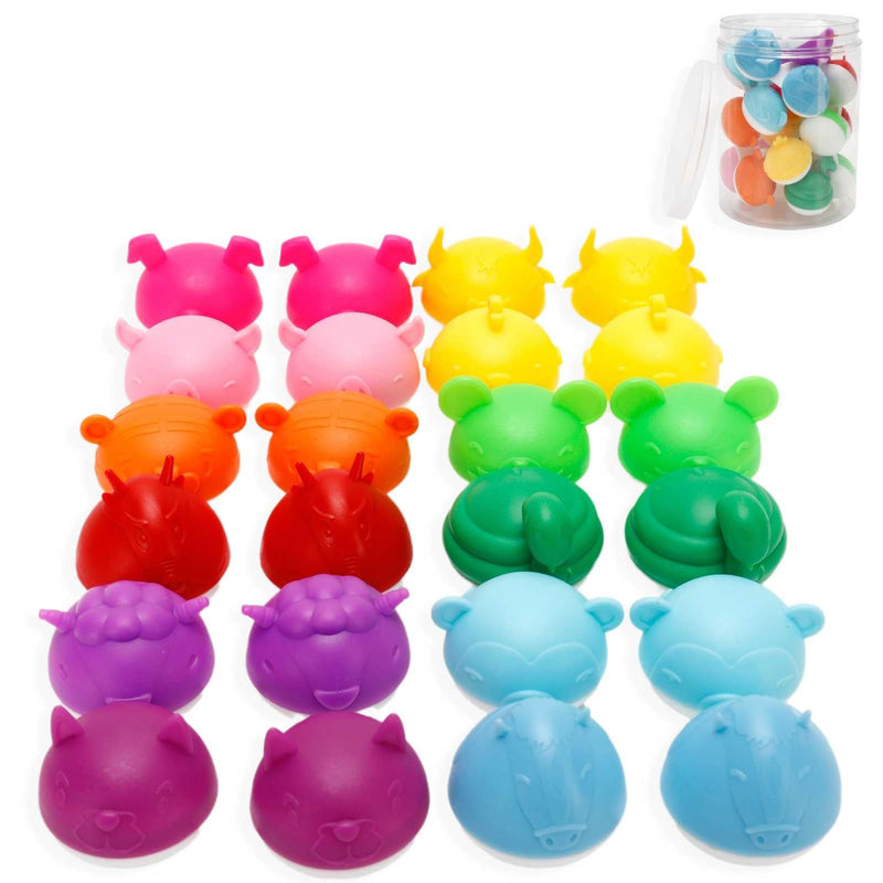 [Australia] - 12 Pack Colored Contact Lens Case, Cute Animal Contact Lens Case Large Box Holder No Leak Dustproof Contact Lens Case Organizer with Carry Box 