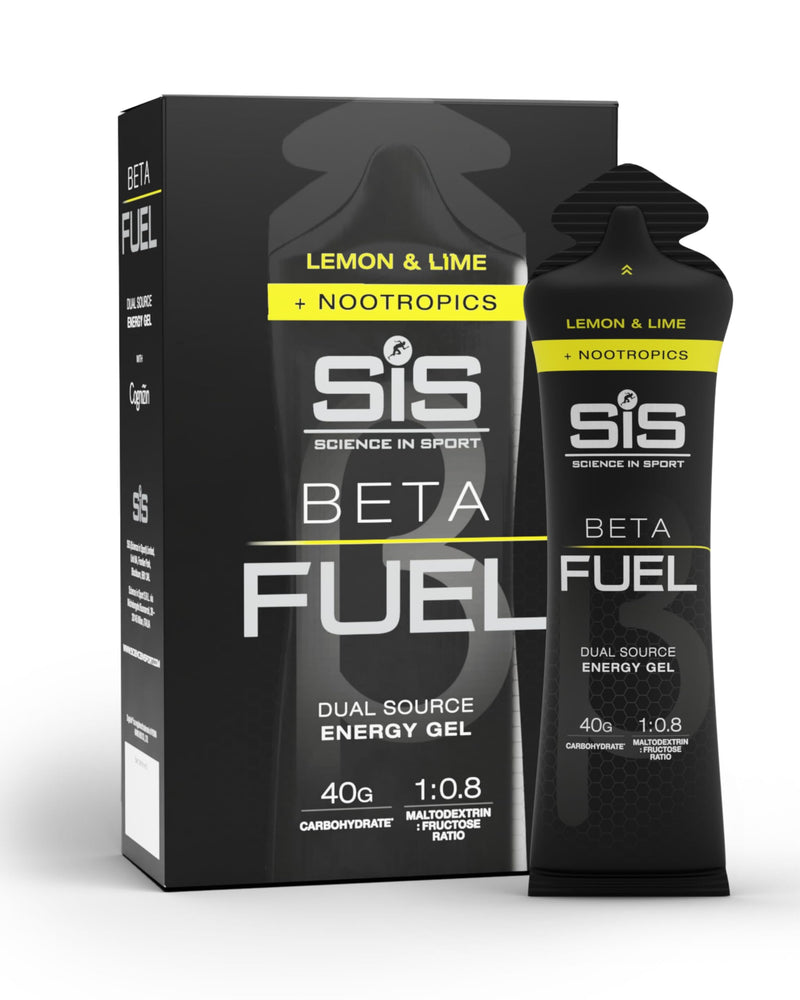 [Australia] - Science in Sport BETA Fuel Gel + Nootropica Gel 6 x 60ml Lemon and Lime - Energy-rich carbohydrate gel with 40g carbohydrates, Energy Gel for endurance athletes Lemon & Lime 6 x 60 ml 