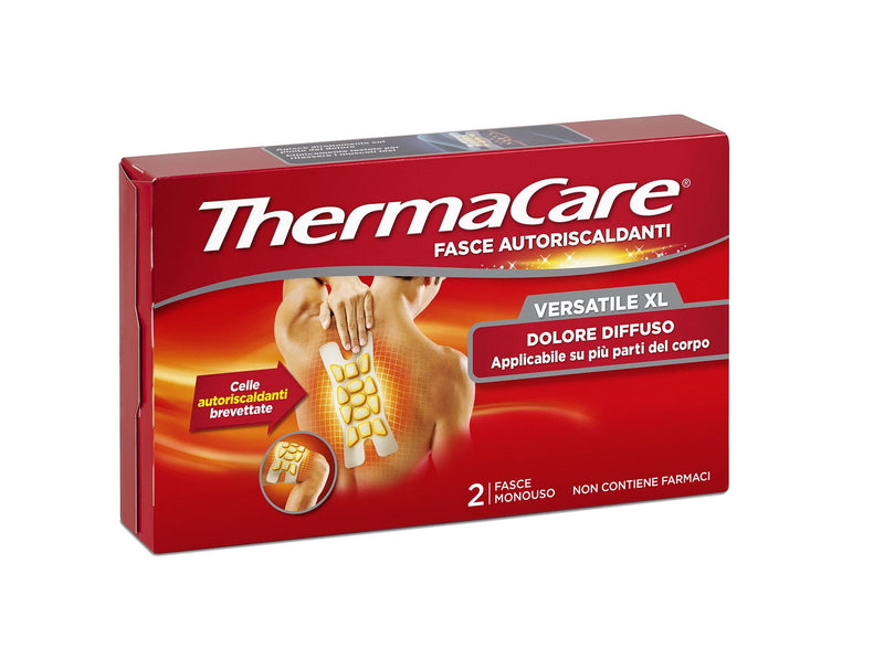 [Australia] - ThermaCare Versatile XL Self-Heating Therapeutic Heat Bands for Diffuse Pain, 8 Hours of Constant Heat, 2 Disposable Bands 