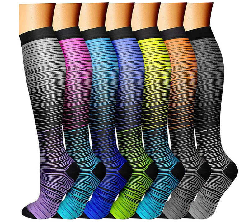[Australia] - Losvcbcx compression stockings, 2/7 pairs of compression socks for men and women with 15-20 mmHg are the best sports and medical socks for nurses on air travel S-M Mix -13 