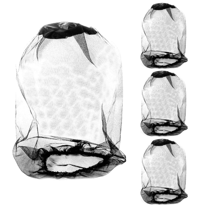 [Australia] - Pack of 4 mosquito net head, mosquito net for hat, mosquito head net, mosquito head net, head protection net for outdoor hiking, hiking, camping, beekeeping, fishing, mosquito fly, insect protection 